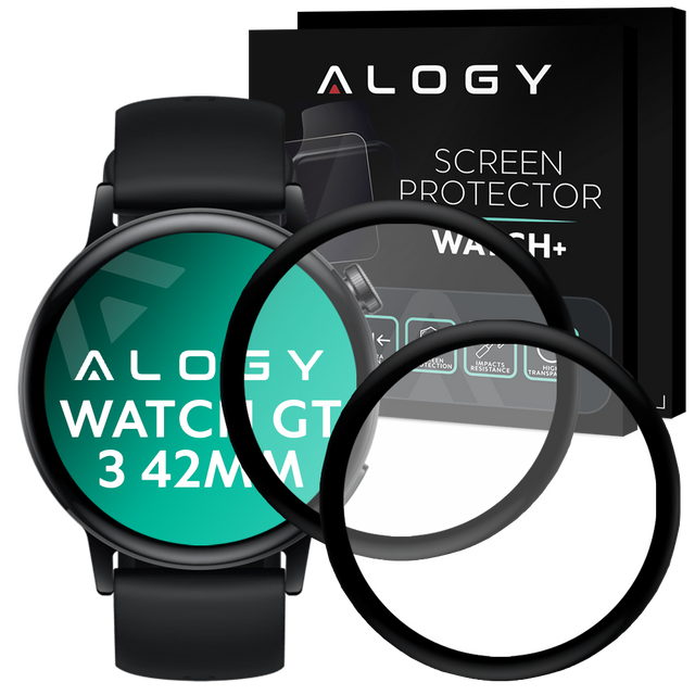 Alogy 2x Szkło na smartwatch elastyczne 3D do Huawei Watch GT 3 42mm Black
