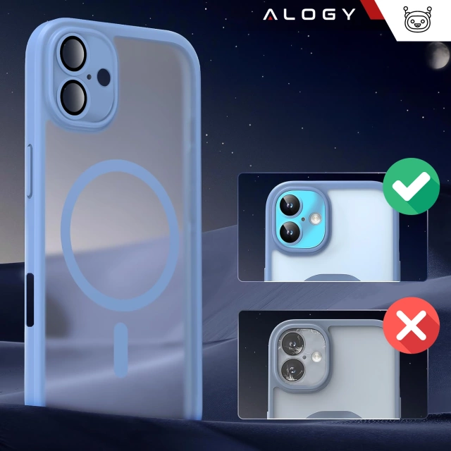 3w1 Zestaw Etui Hybrydowe + Szkło hartowane do Apple iPhone 16 obudowa ochronna Hybrydowe MagSafe z ochroną obiektywu case na telefon Alogy 3in1 Case Pack Sky Blue Niebieskie