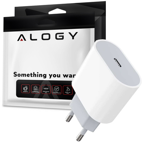 Alogy Ładowarka sieciowa USB-C Type-C PD Szybkie ładowanie 18W Biała