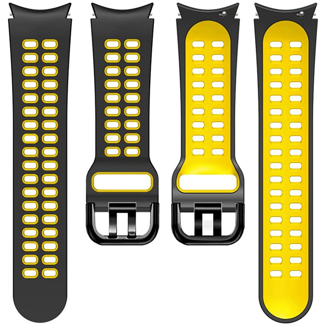 Alogy Soft Band Pasek sportowy Guma do smartwatcha do Samsung Galaxy Watch 4/5 40/42/44/45mm Czarno-żółty