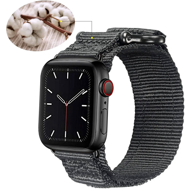 Alogy Pasek nylonowy Sport Strap na rzep do Apple Watch 1/2/3/4/5/6/7/8/SE (38/40/41mm) Niebiesko-szary