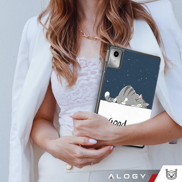 Etui do Lenovo Tab K11 / K11E 11” M11 10.95" TB330FU / TB330XU / TB331FC obudowa na tablet Case Alogy Book Cover Sleeping Cat + Rysik