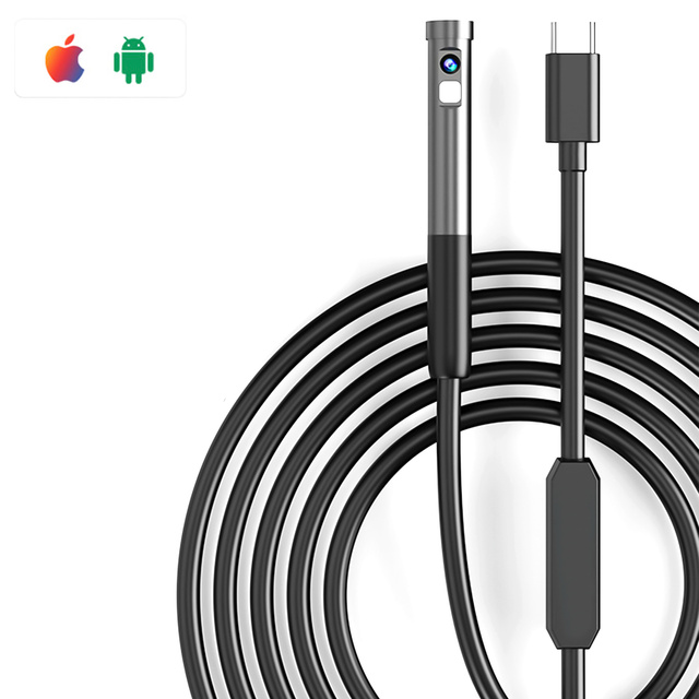 Alogy Duo Cam Endoskop Kamera inspekcyjna endoskopowa 1920 Full HD Lightning do iPhone, USB-C, micro USB 3m 8mm czarna