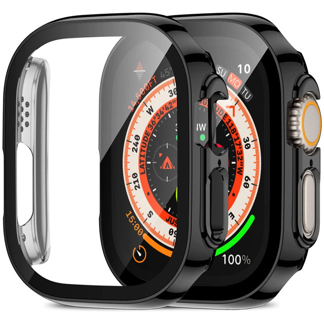 Alogy Protector Case 2w1 Obudowa ochronna z szkłem nakładka etui do Apple Watch Ultra 49mm Czarna