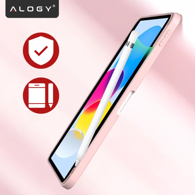 Etui Ochronne do Apple iPad 10.9" 10 Gen 2022 / iPad 11" A16 11 Gen 2025 Hybrydowe z Miejscem na Rysik, Składana Okładka z Funkcją Podstawki 2w1, Alogy HybridBook™ Case – Różowe