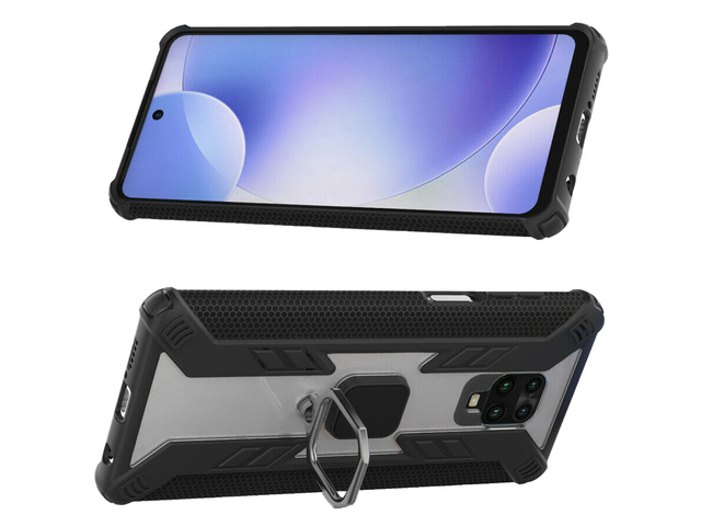 Alogy Pancerne etui Ring Carbon Holder do Xiaomi Redmi Note 9S/ Pro/ Max