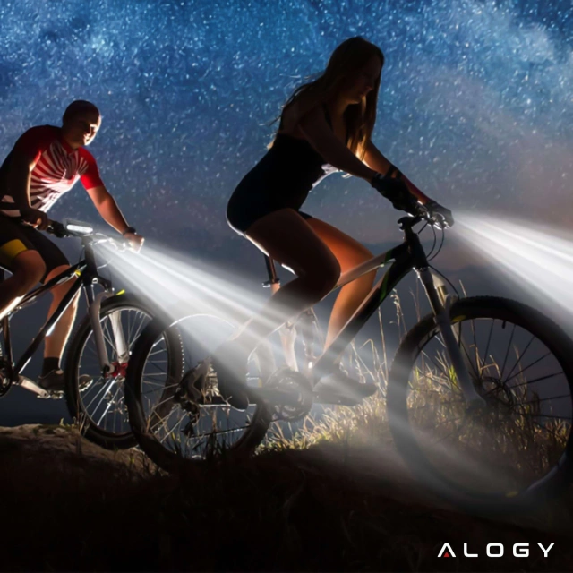 Alogy 610 Lampka rowerowa przednia halogen LED światło oświetlenie roweru na przód rower kierownicę Mocna 900lm czarna