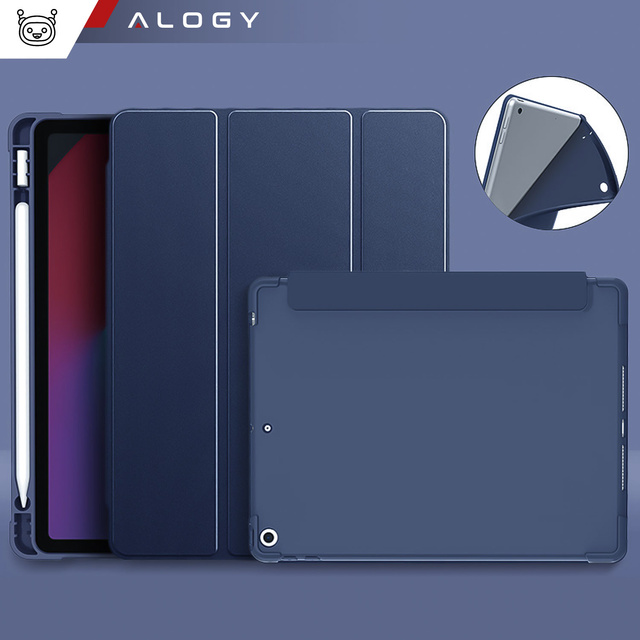 Alogy Etui na tablet Cheap Book Cover TPU + Pencil Space do Apple iPad 10.2 7/8/9Gen 2019/2020/2021 Granatowe