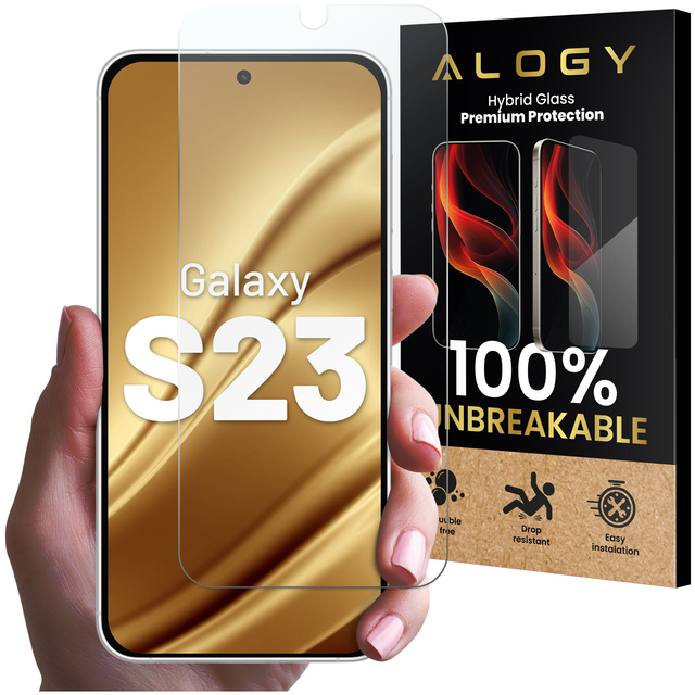 Szkło hybrydowe do Samsung Galaxy S23 na ekran Alogy Flexi Glass 9H Case Friendly płaskie na ekran