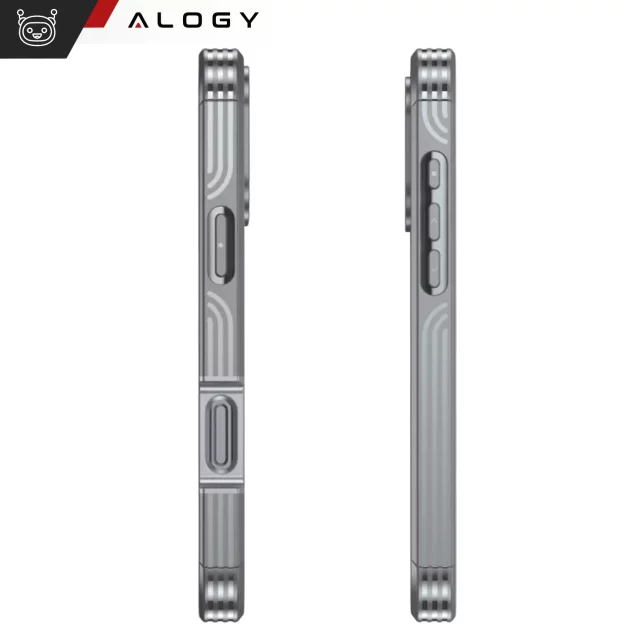 Etui ochronne na telefon do Apple iPhone 16 Pro Alogy Shield360 MagCase™️ do MagSafe obudowa z ochroną wyświetlacza i aparatu Titanium Szare