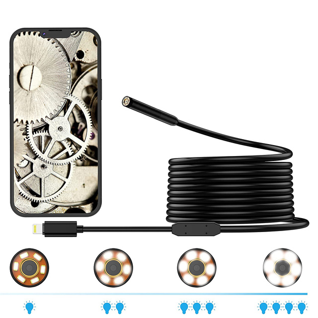 Alogy Duo Cam Endoskop Kamera inspekcyjna endoskopowa 1920 Full HD Lightning do iPhone, USB-C, micro USB 3m 8mm czarna