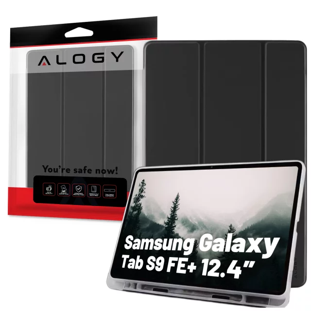 Etui ochronne do Samsung Galaxy Tab S9 FE+ 12.4" Alogy Book Cover Case obudowa na tablet Czarne