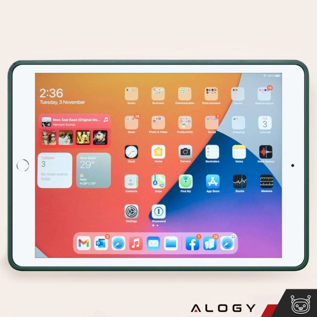Alogy Etui na tablet Cheap Book Cover TPU + Pencil Space do Apple iPad 10.2 7/8/9Gen 2019/2020/2021 Zielone