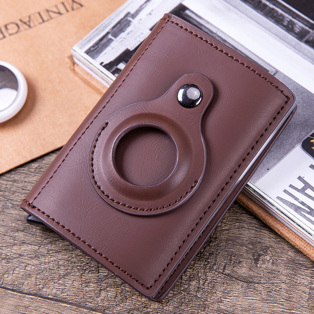Alogy Portfel na dokumenty Smart Wallet z miejscem na AirTag na karty gotówkę Brązowy