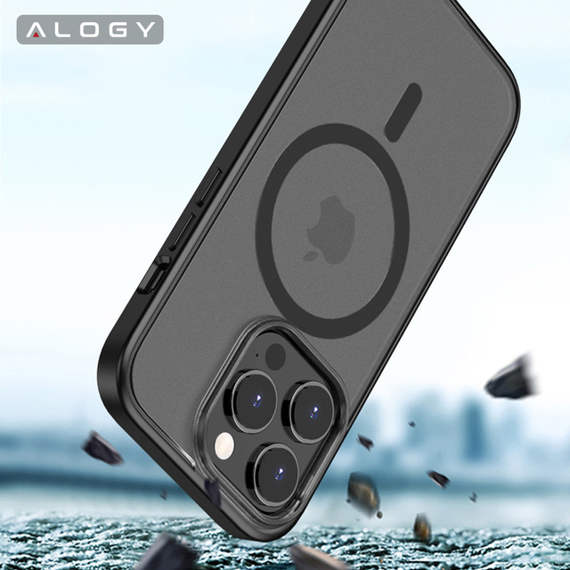 Alogy MagCase do MagSafe Etui matowe obudowa z pierścieniem magnetycznym do Apple iPhone 13 Pro Czarne