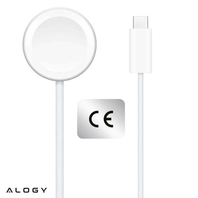 Alogy Ładowarka indukcyjna QI Charger do Apple Watch USB-C 100cm Biała