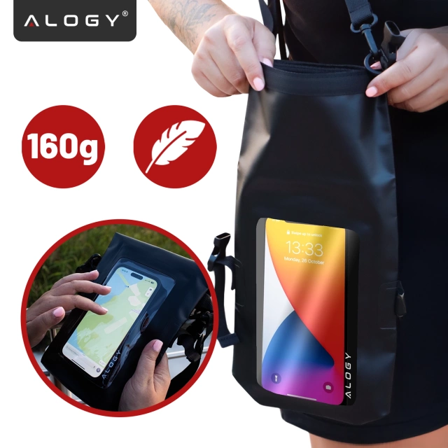 Alogy Sakwa Etui wodoodporne na telefon duża torba worek Case Waterproof Czarne
