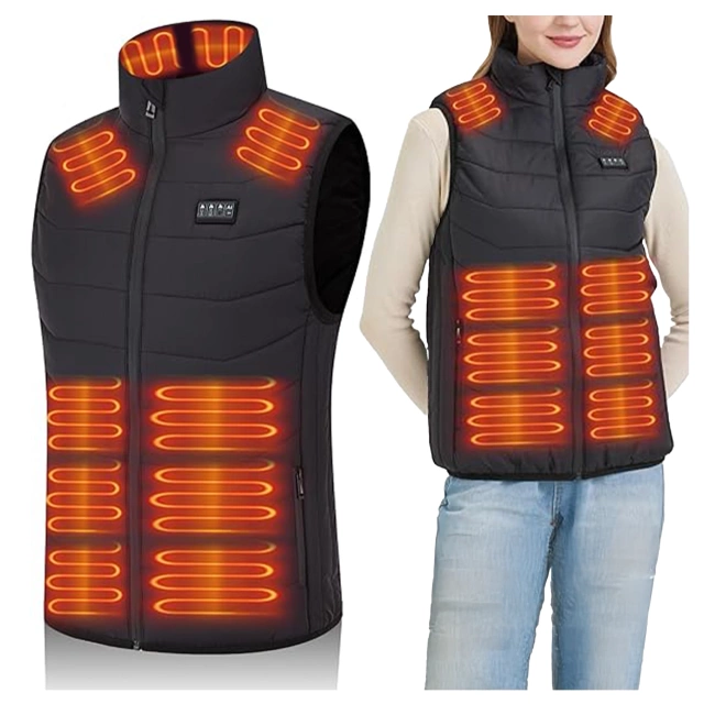 Kamizelka grzewcza z 28 strefami – 4-stopniowa regulacja temperatury, zasilanie USB, idealna na zimę i aktywności outdoor – Alogy ThermoVest™ Czarna (M)