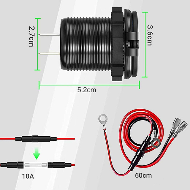 Alogy Ładowarka samochodowa LED gniazdo Mini Car Charge konektory Alogy 2x USB QC 3.0 + USB-C 60W