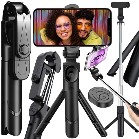 Selfie stick Alogy Tripod Stand Uchwyt ze statywem na telefon z pilotem Bluetooth Czarny