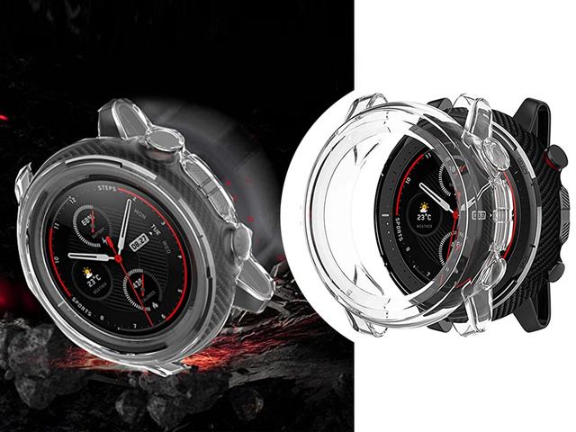 Alogy Etui do smartwatcha nakładka do Xiaomi Amazfit Stratos 3 Przezroczyste