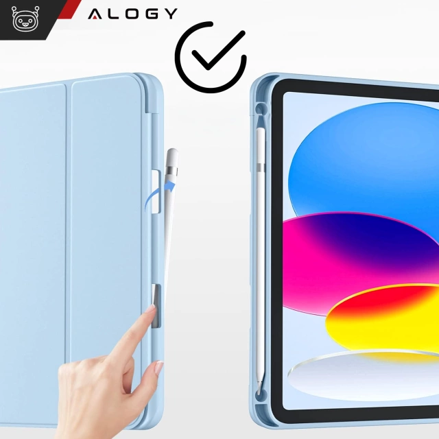 Etui + Szkło do Apple iPad 10gen. 10.9" 2022 / A16 11gen. 11" 2025 obudowa na tablet Alogy Smart Case Pencil Holder Niebieskie