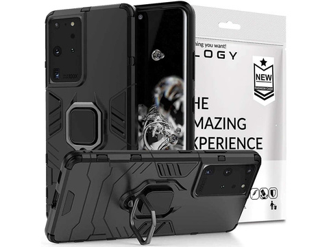 Alogy Etui na telefon Stand Ring Armor do Samsung Galaxy S21 Ultra czarne
