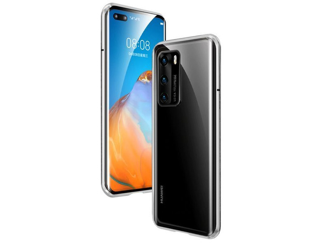 Etui na telefon magnetyczne Dr.Fit szklane do Huawei P40 Srebrne