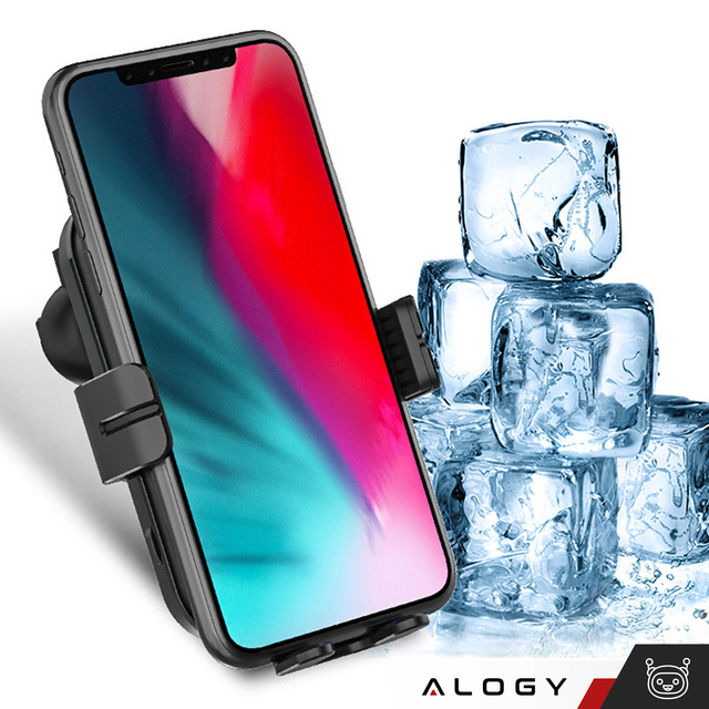 Alogy Uchwyt samochodowy Fast Wireless Charging Car Holder z Ładowarką Qi indukcyjną 15W do auta na kratkę