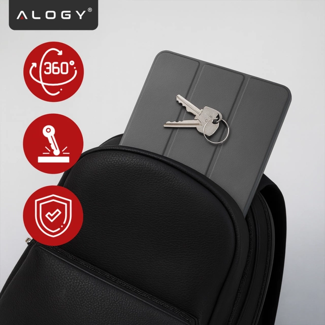 Etui do Lenovo IdeaTab Pro / Pro MT 12.7" TB-373, Ochronne z Klapką i Miejscem na Rysik, Składana Okładka Bumper, Alogy BookGuard™ – Szare