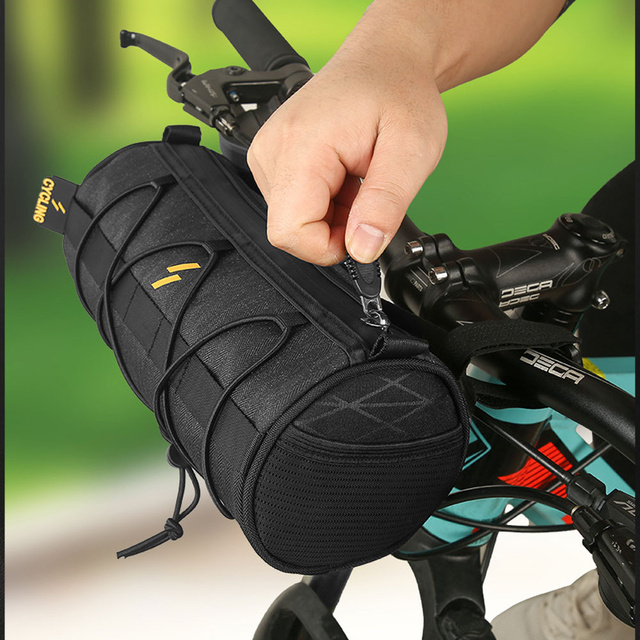 Alogy Sakwa torba rowerowa Bike Bag Wheel Bar Wodoodporna etui na rower 2.5L Czarna