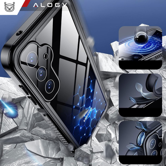 Alogy Waterproof Case Etui do Samsung Galaxy S24+ Plus Pancerne wodoodporne IP68 360 Armor czarne