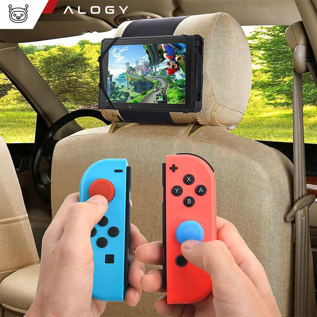 2x Alogy Car Holder Uchwyt samochodowy elastyczny na zagłówek do auta na rzep na telefon tablet czytnik czarny