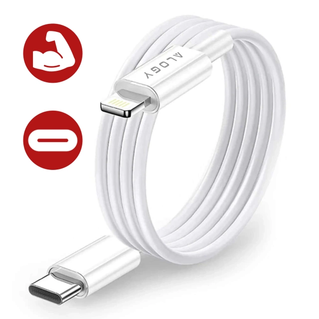 Alogy Ładowarka sieciowa szybka USB-C PD 20W + Kabel Lightning do iPhone 1m Biały