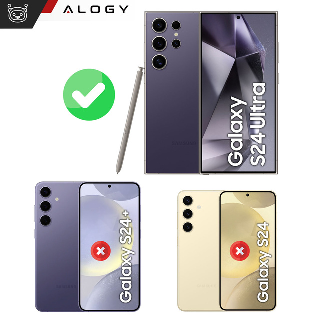 Alogy Etui na telefon do Samsung Galaxy S24 Ultra Mag Safe Case Glamour Case Ring obudowa Czarne przezroczyste