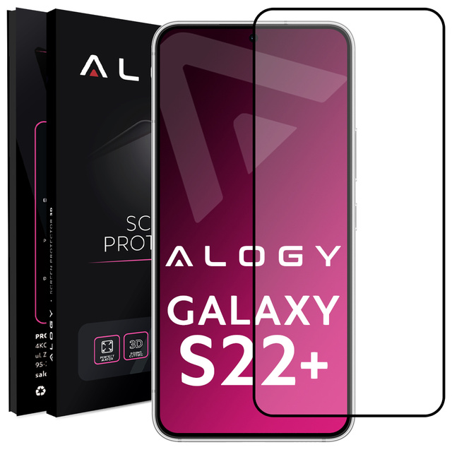 Alogy Szkło na ekran Full Glue case friendly do Samsung Galaxy S22 Plus Czarne