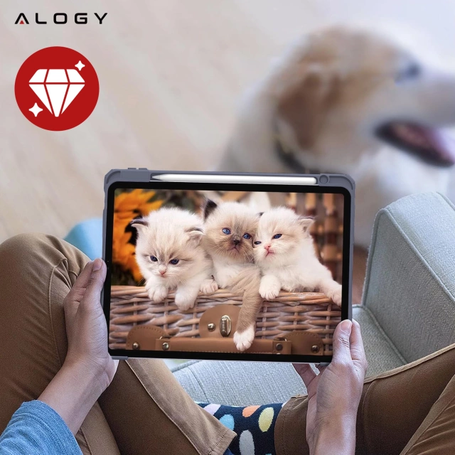 Etui hybrydowe z miejscem na rysik do Apple iPad Air 11" gen 7/6/5/4 | iPad Pro 11" 2018 Alogy Hybrid Book Cover Case Marble Fioletowe