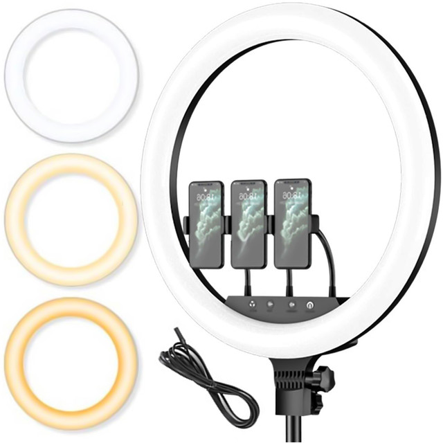 Alogy Lampa LED do zdjęć pierścieniowa Ring M45 fotograficzna ze statywem