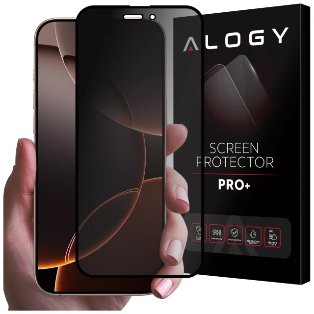 Szkło hartowane Prywatyzujące do Apple iPhone 16 Pro matowa ochrona na ekran Alogy Privacy Glass