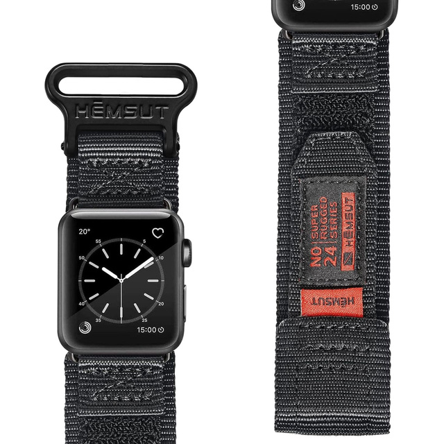 Alogy Pasek nylonowy Sport Strap na rzep do Apple Watch 1/2/3/4/5/6/7/8/SE (38/40/41mm) Niebiesko-szary