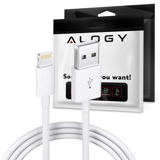 Kabel 100cm Alogy USB do Lightning przewód do ładowania apple iPhone biały