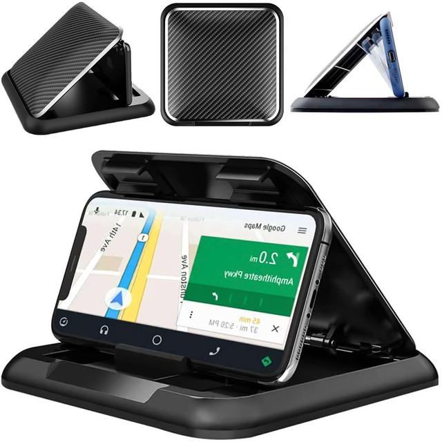 Alogy Carbon Car Holder Uchwyt samochodowy na kokpit deskę do auta podstawka na telefon do 6.8 cali GPS Czarny