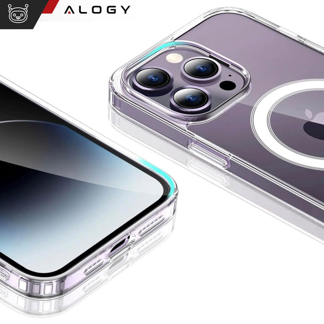 Alogy Etui na telefon do iPhone 15 Pro Hybrid Case do MagSafe magnetyczne Przezroczyste