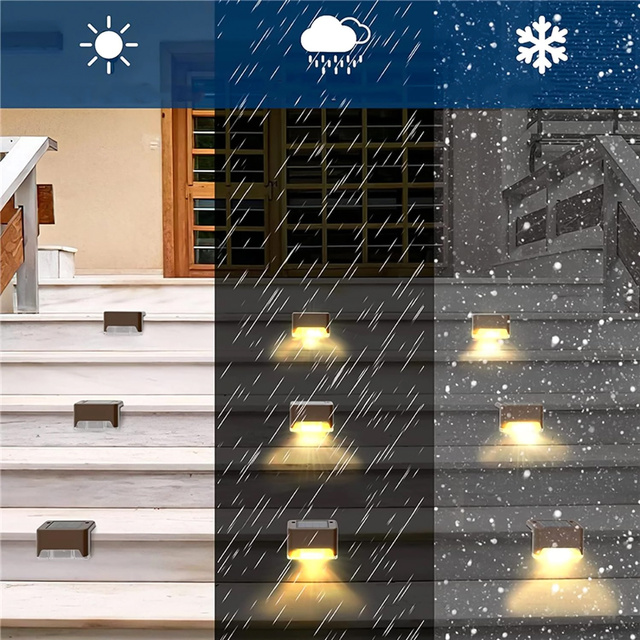 4x Lampa solarna ogrodowa LED na taras balkon schody balustradę z czujnikiem zmierzchu akumulator AAA zestaw 4 lampek