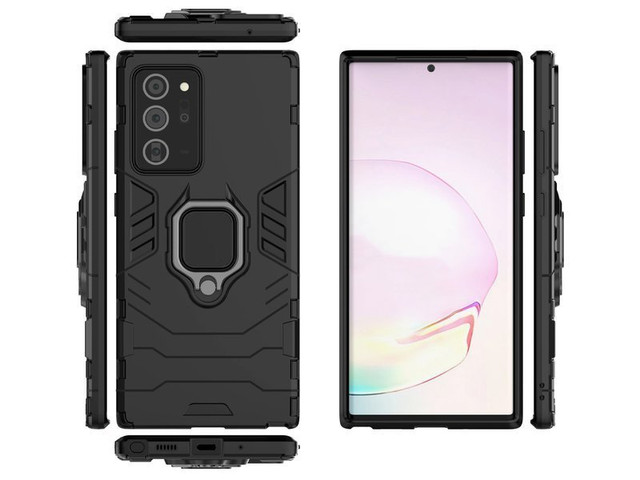 Alogy Etui na telefon Stand Ring Armor do Galaxy Note 20 Ultra czarne