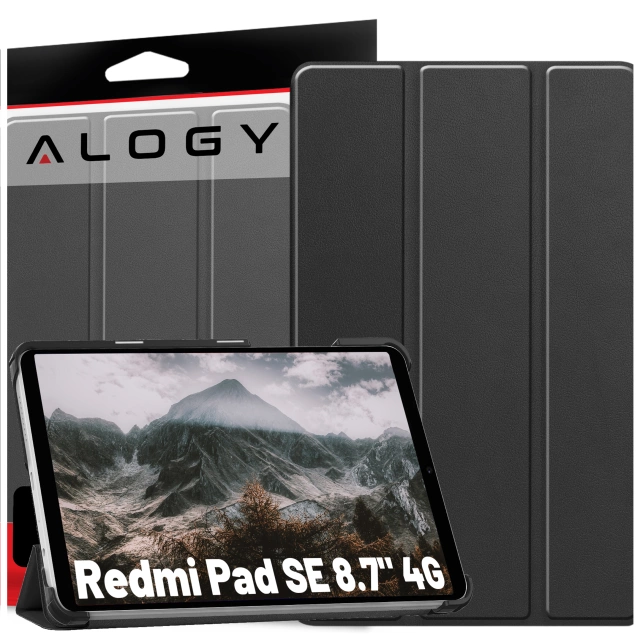 Etui ochronne do Redmi Pad SE 8.7" 4G Alogy Book Cover Case obudowa na tablet Czarne + Szkło i rysik