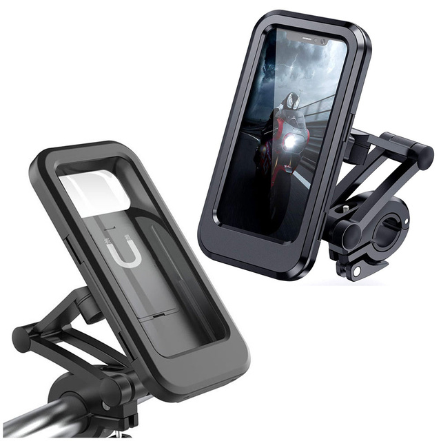 Alogy Uchwyt na rower wodoszczelny Waterproof Bicycle Phone Holder na kierownicę do telefonu Czarny