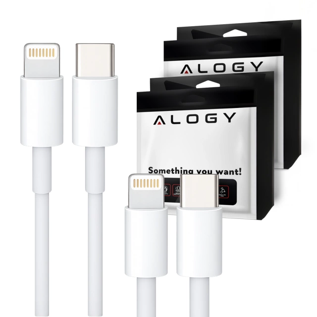 Alogy Kabel 2m Fast Charging Cable USB-C do Lightning do ładowania 20W White 