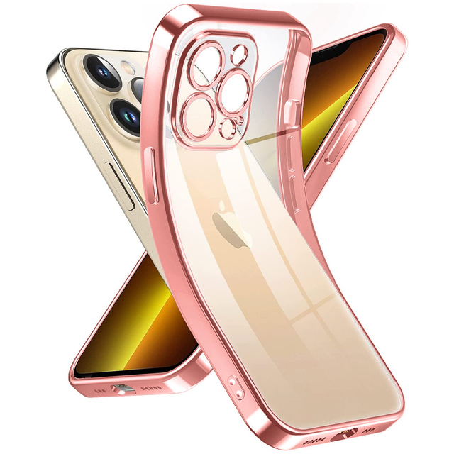 Alogy Etui ochronne TPU Luxury Case z osłonką na aparat do Apple iPhone 12 Pro różowo-przezroczyste