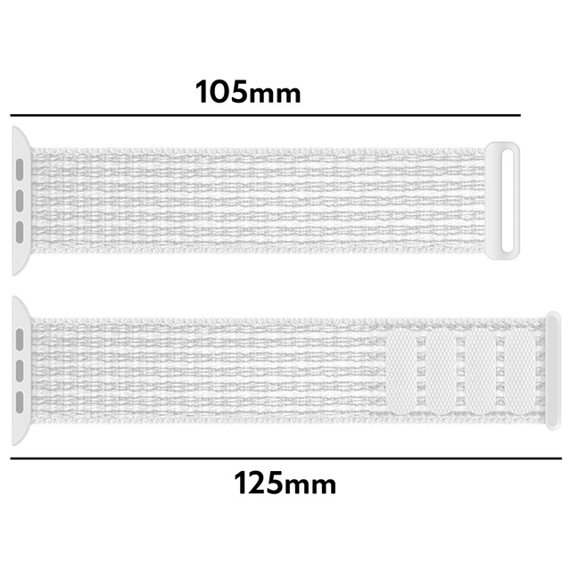 Alogy Nylon Strap Pasek z rzepem do Apple Watch 1/2/3/4/5/6/7/8/SE/Ultra (42/44/45/49mm) Biały